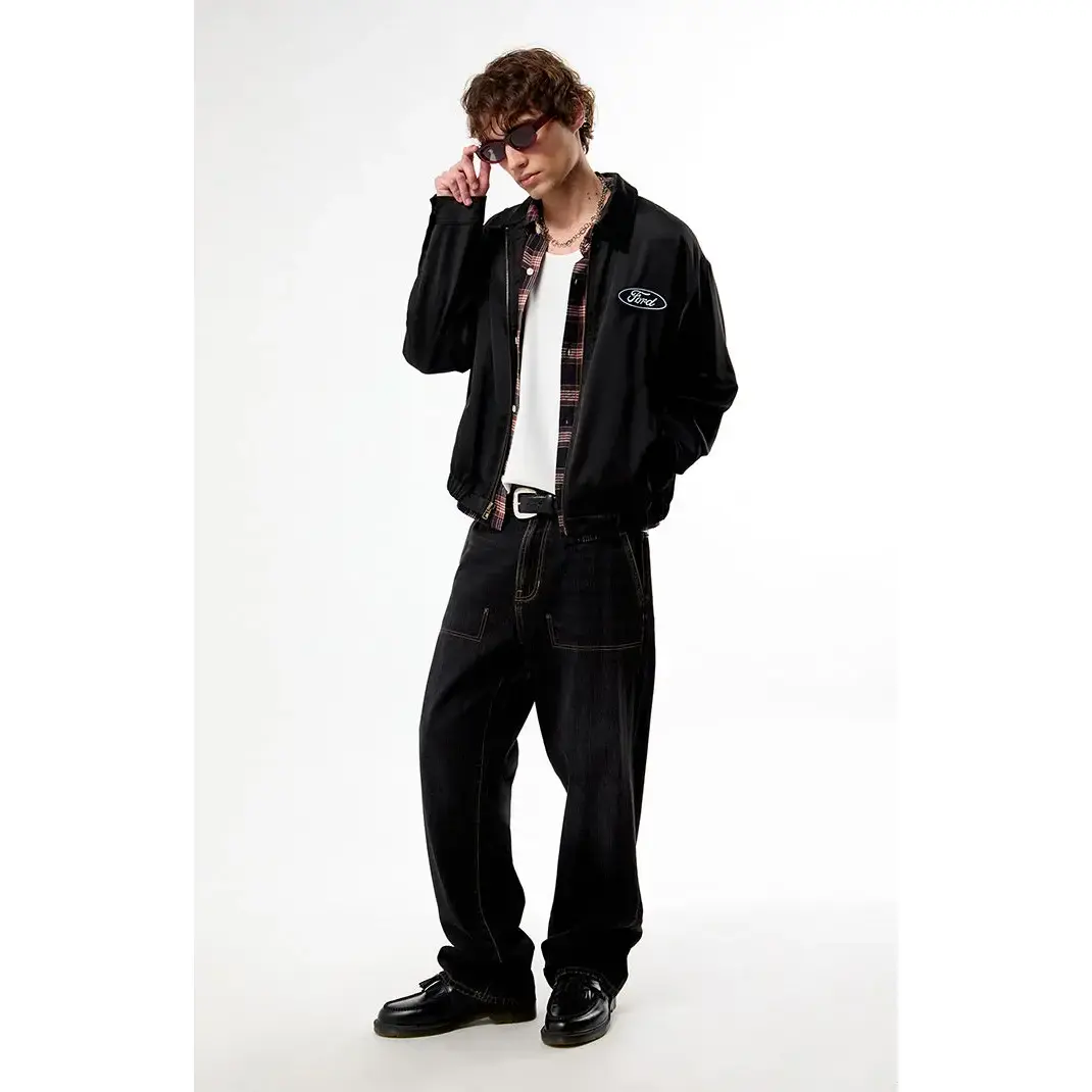 FORD Men's Logo Satin Gas Jacket