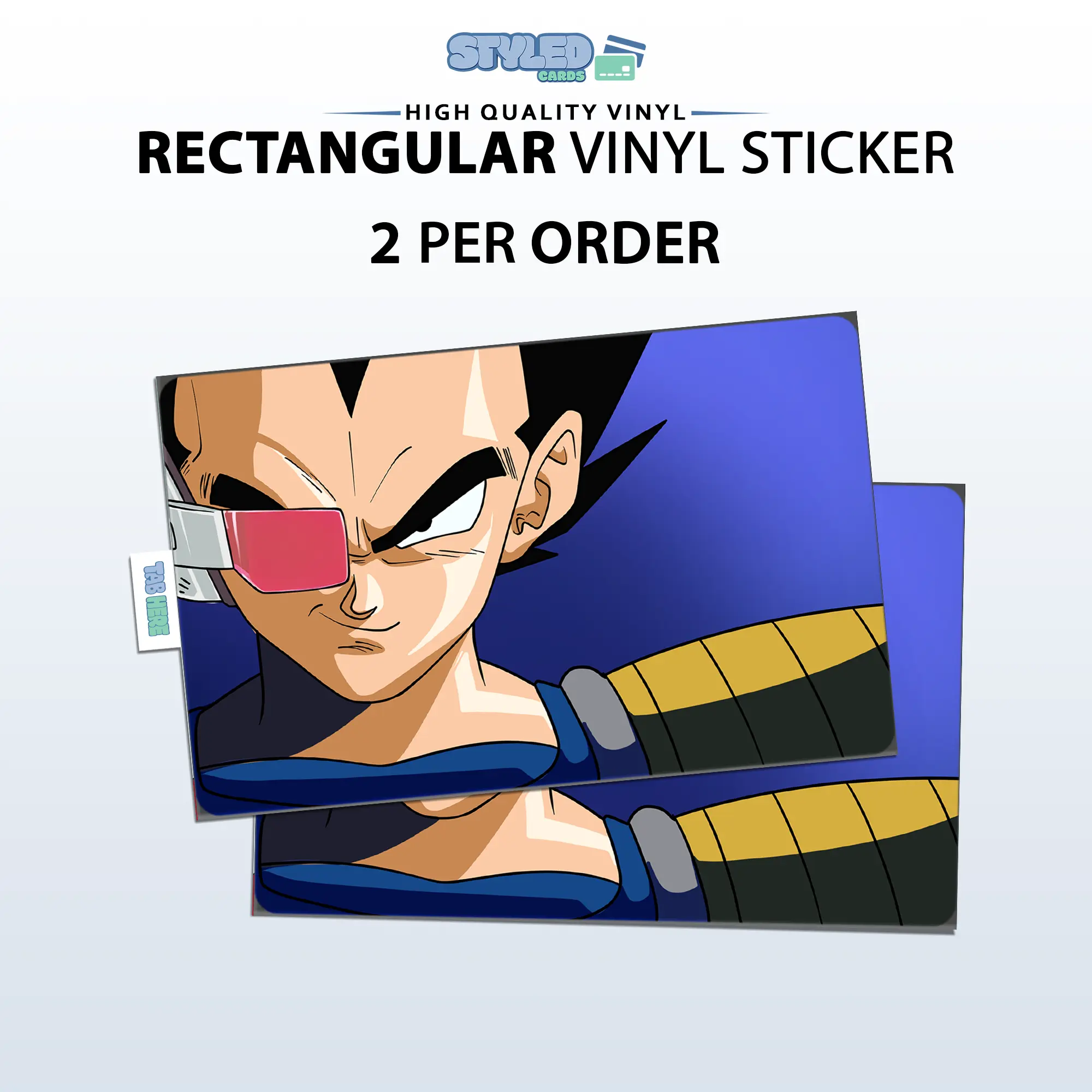 vegeta rectangular vinyl sticker