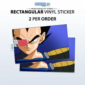 vegeta rectangular vinyl sticker