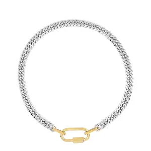 E11evat8 Stainless Steel Two Tone Cuban Chain