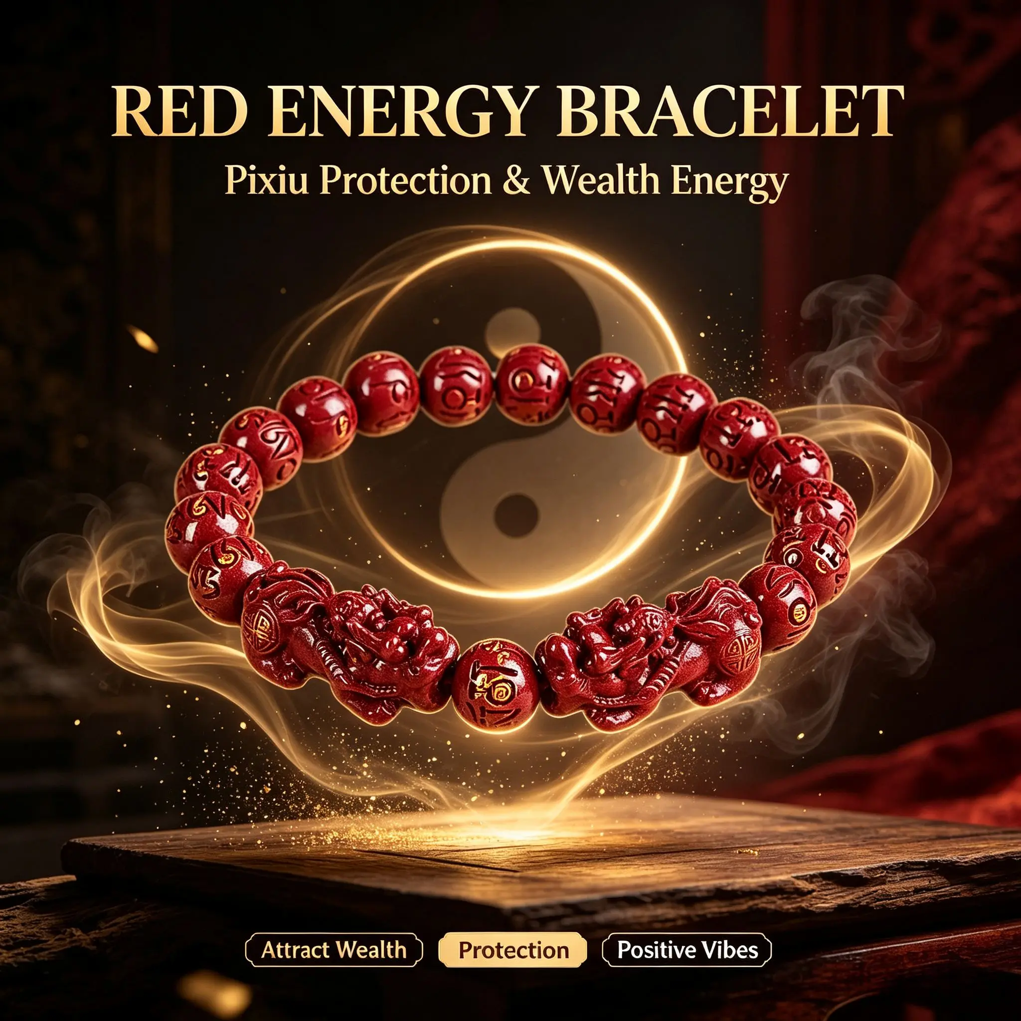 Natural Cinnabar Twin Pixiu Bracelet, Ancient Eastern Symbols of Wealth & Protection, Spiritual Beaded Jewelry for Men and Women