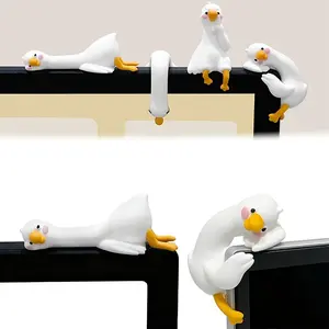 4Pcs Mini Goose Figurine Desk Ornaments - Lazy DuckComputer Desk & Car Accessories Decoration,DeskOrnaments Work Partner Perfect Desktop Decorations forComputer Screens, Office, and Home Decor,gift