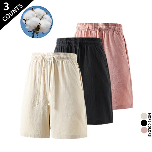 Summer wins! 3-Pack Men’s Comfort Casual Shorts with Elastic Drawstring, Lightweight for Everyday Wear & Summer Vibes