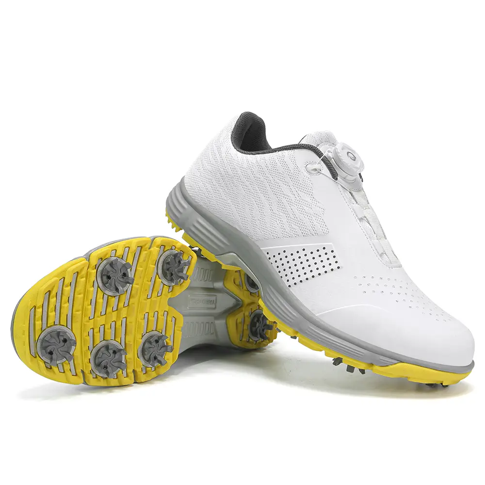 Waterproof professional men’s golf shoes—spiked golf sneakers for men, outdoor non-slip walking shoes, casual athletic shoes for men, lightweight fashion sports training shoes in sizes 7–15, suitable for walking on grassy, wet surfaces.