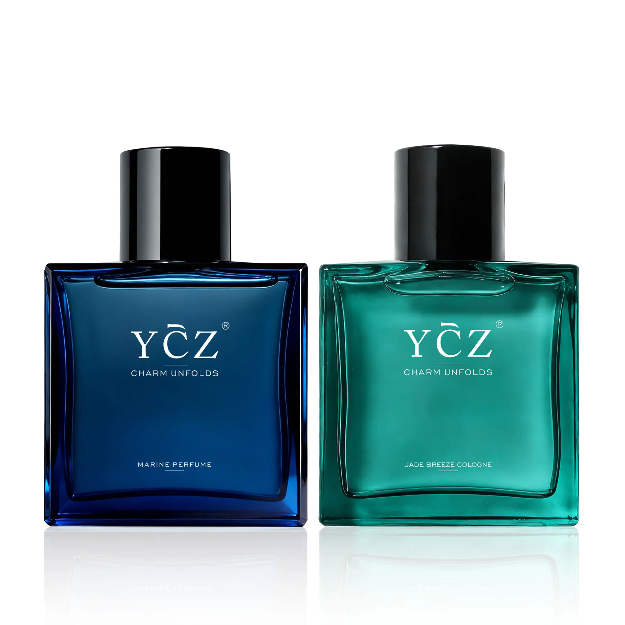 YCZ Gentleman Duo Eau de Parfum Set, Long-Lasting Men's Cologne with Aromatic Marine & Fresh Citrus Scents, 2-Pack 1.7oz Fragrances