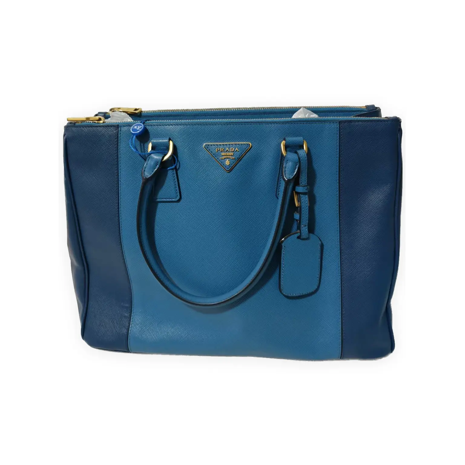 Pre-owned PRADA Saffiano leather Top Handle Bags Galleria Medium Blue (two tone, light and medium blue) Very Good S014260414036 Fashion Bags Fashion Purse Casual Trendy Handbag