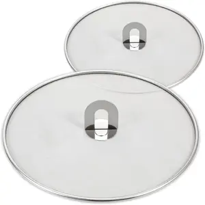 Splatter Screen for Kitchen Stainless Steel Fine Mesh Splatter Screen for Frying Pan 10 13 Inch Grease Splatter Guard with Fold Flat Knob