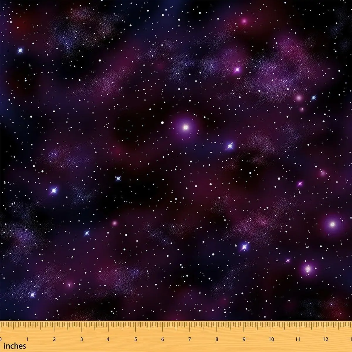 Ga Psychedelic Starry Sky Flannel Fabric,Universe Outer Space Decorative Indoor Not Stretchy Fabric,Black Purple Material,Glitter Stars Upholstery