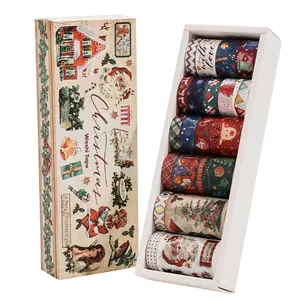 20 Rolls Christmas Tape Set Christmas Tree Santa Claus Happy Holidays Masking Decorative Tape Perfect for Supplies,  Christmas decoration