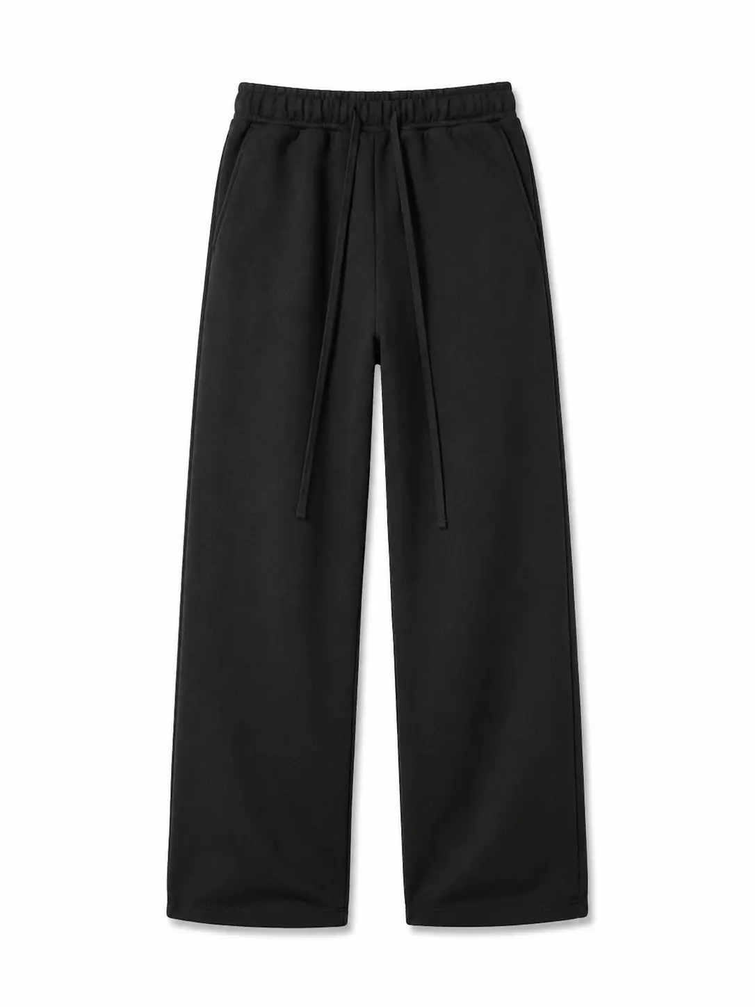 Men's Oversize Sweatpants, Casual Wide Leg Cotton Lounge Trousers with Pockets, Loose Fit Plain Joggers with Elastic Waist, Menswear, Men's Baggy Sweatpants, Basic, All-Season, Mid-Waist