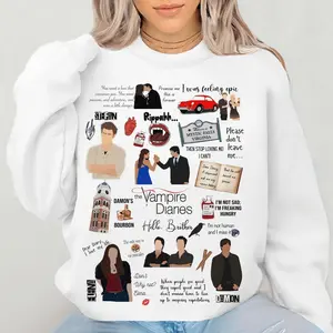 Vampire Diaries Quotes Sweatshirt, The Vampire Diaries, TVD Merch, TVD Quotes, Damon Salvatore, Mystic Falls, TVD Fans, Unisex Crewneck Sweatshirt