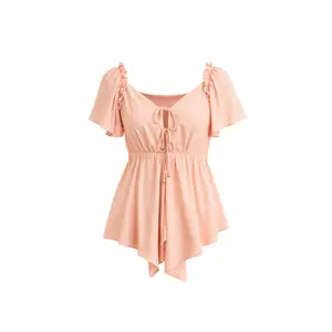 Silky Drape Ruffle Top