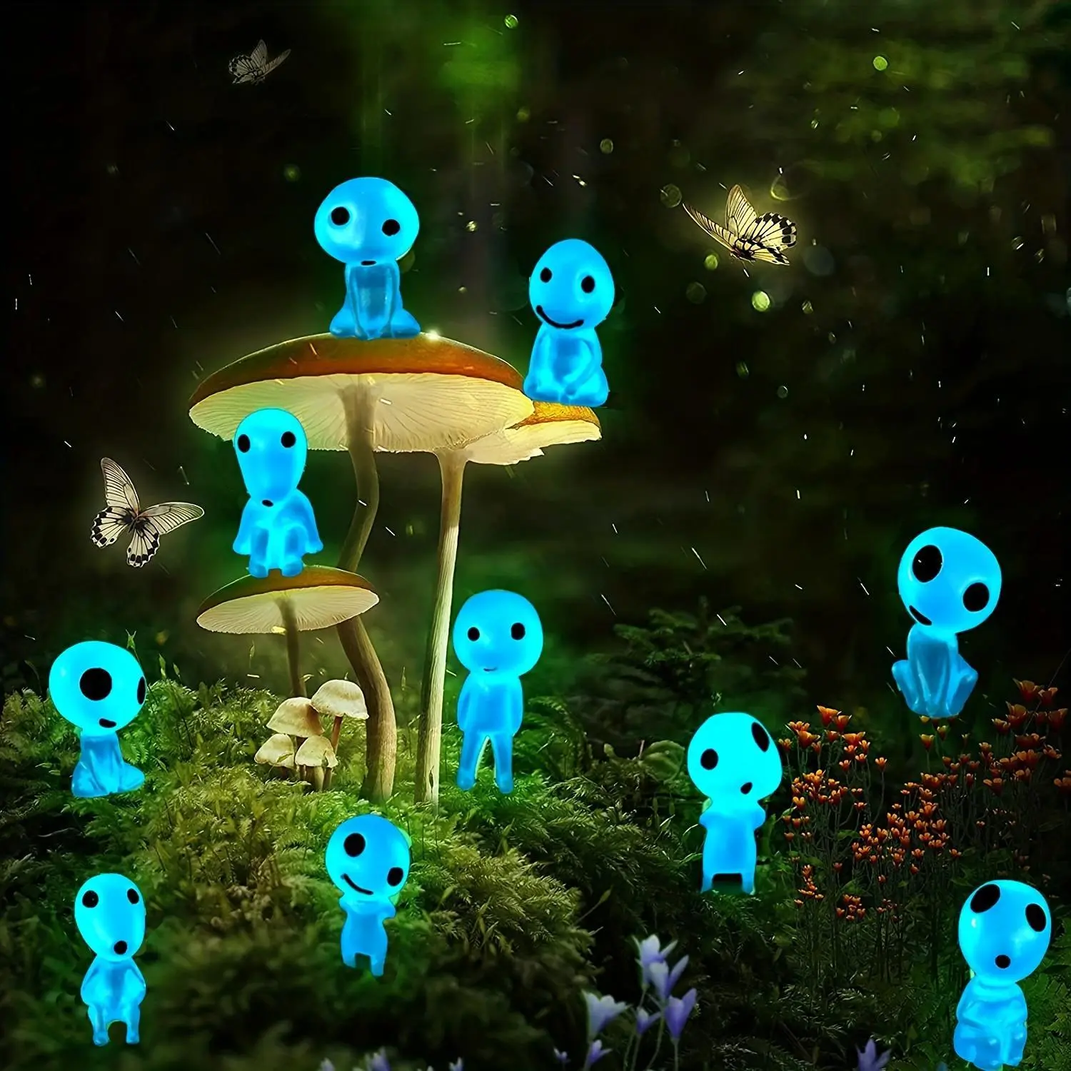 Luminous Micro Ghost Elf Kit, Garden Sculptures Statues, 10pcs/set Mini Ghost Elf Toys, DIY Glowing Toy for Micro Landscape Decoration, Holiday Gift, Garden Accessories, Garden Gnome Statue, Halloween