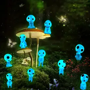 Luminous Micro Ghost Elf Kit, Garden Sculptures Statues, 10pcs/set Mini Ghost Elf Toys, DIY Glowing Toy for Micro Landscape Decoration, Holiday Gift, Garden Accessories, Garden Gnome Statue, Halloween