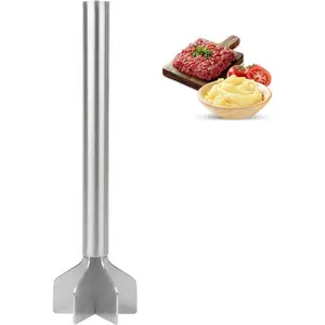 Stainless Steel, Heavy Duty Ground Beef Masher, 6-Blade Meat Chopper Potato Masher Hamburger Smasher, Dishwasher Safe