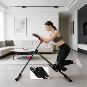 Foldable Core Abdominal Trainer, AB Workout Machine Exercise Equipment with 5 Adjustable Heights, LCD Monitor, Waist Trainer Ab Cruncher Strength Training Equipment for Home Gym Fitness