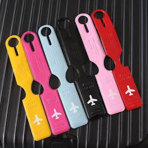 6pcsPVC Luggage Tags with Strap, Travel Bag Suitcase ID Labels for Airport Check-in, Anti-Lost Baggage Name Tags for Carry On & Checked Luggage