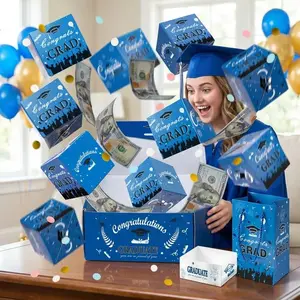 2026 Graduation Surprise Folding Jump Box, Creative Foldable Bounce Envelope Box, Luxurious Paper Explosion Gift Box for Special Occasions