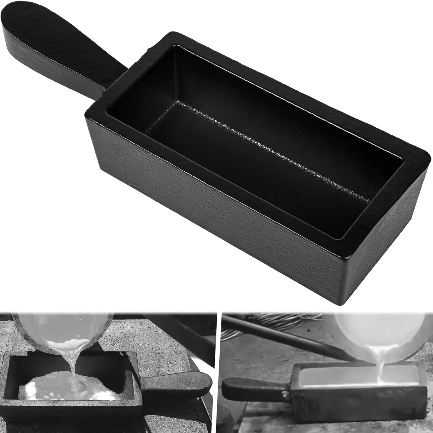 100 oz Troy Ounce  Bar Loaf Cast Iron Ingot Mold  for Custom Smelting Pouring Melting Casting Refining   Copper  Brass Precious Metals
