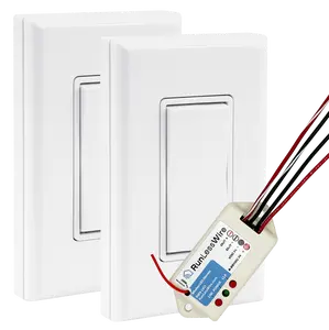 3-WAY LOW VOLT LED DIMMABLE WIRELESS SWITCH KIT - Ultra-Smooth PWM Receiver + 2 Battery-Free Wireless Light Switches (8-30VDC, 5A)