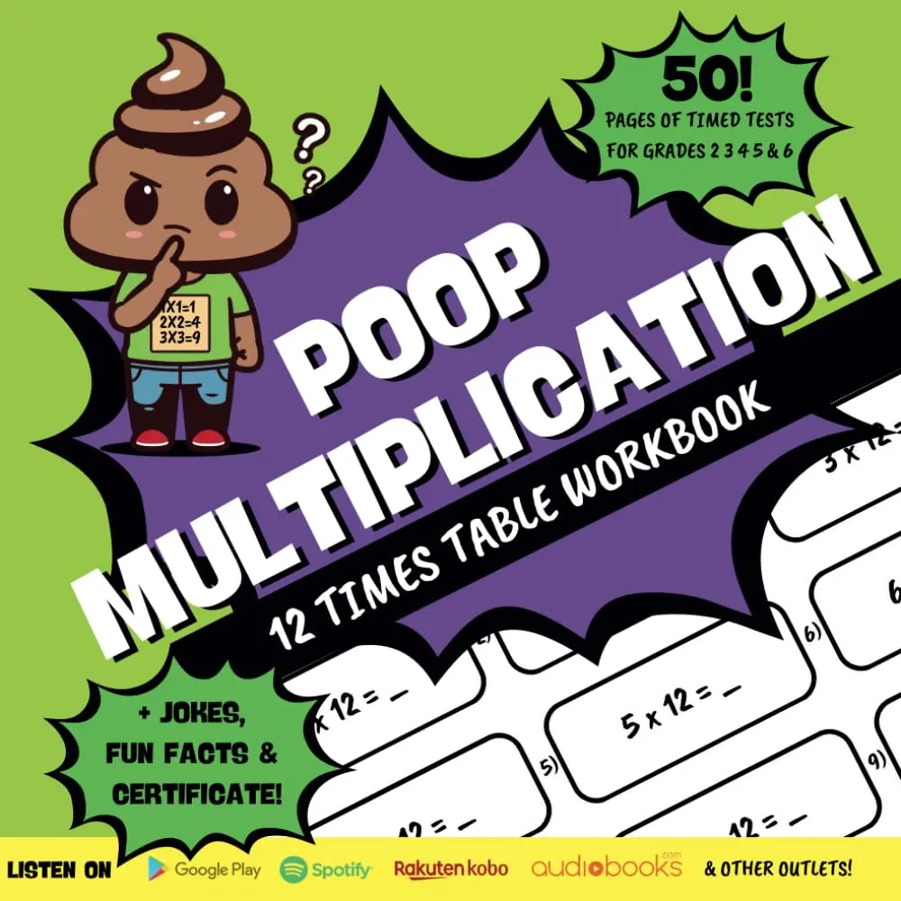 Poop Multiplication: 12 Times Table Workbook - Learn Math Facts Fast the Fun Way: Elementary Math, Common Core, Homeschool, Reluctant