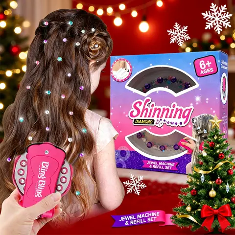 Sparkling Diamond Gemstone Bow Set - 12 Pcs (180 Diamonds) Jewel Refill Pack, Heat-Free Hair Illumination Decoration, Fits All Hair Types/Clothing Styles, Birthdays/Christmas Gifts for 10–12 Girls