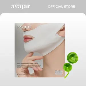 avajar Rejuvenating Double V Lifting Mask 5 Sheets l for Jawline, Chin, Smile-line& Cheeks | V-LIFTING MEWING BAND with Hyaluronic Acid, Rejubebe and Centella asiatica Cooling Reduce Puffiness & Pore Tightening for Visible Pore Care Skin Repair