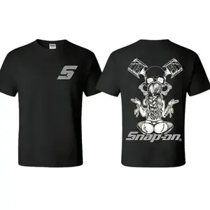 Snap-On Double Sided Cotton T-Shirt, Fitted Crew Neck Casual Mechanic Style, Gift for Blue Collar Workers
