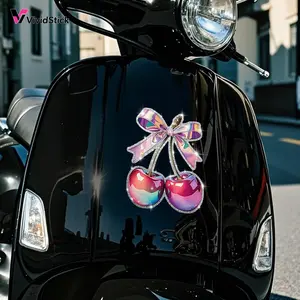 Shiny Cherry Car Sticker, Vibrant Rainbow Design, Self-Adhesive Durable Vinyl, Easy Install/remove, No Residue, Perfect Gift, Decal for Cars