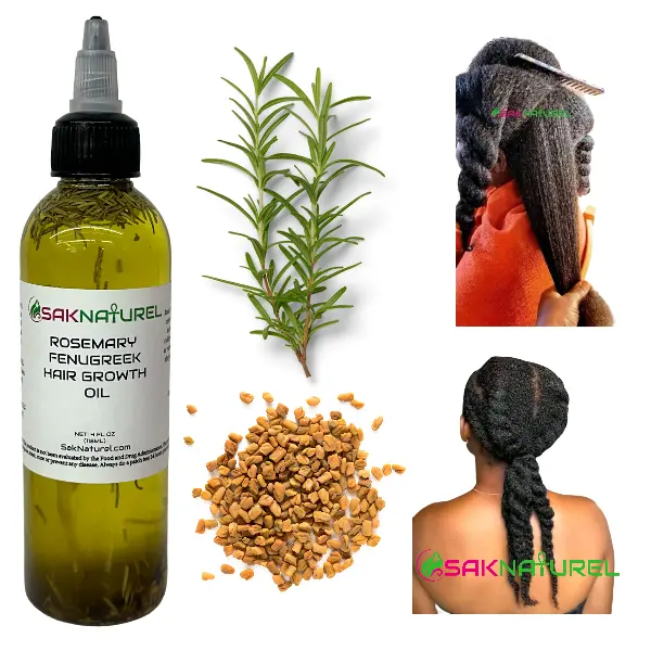 Rosemary Fenugreek Hair Growth oil - Long Hair - Thick Hair - Hair Growth - Ayurverdic Hair growth oil - Rosemary Hair Oil - Hibiscus Hair growth oil - Indian Hair Growth oil - Chebe Hair Growth Oil Organic - Moisturizing Peppermint Edge Growth Grease