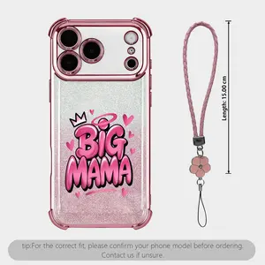 Crown Big Mama Quote Pattern Four Corner Anti-Fall Phone case for iPhone Samsung Galaxy 17Pro Max Air 16Plus 15 14 13 12 11 XR XS S26 S25 S24 S23 S22 cases, Transparent cover, Non-Yellowing, Shockproof Soft silicone, A gift for her or Mom.JL91