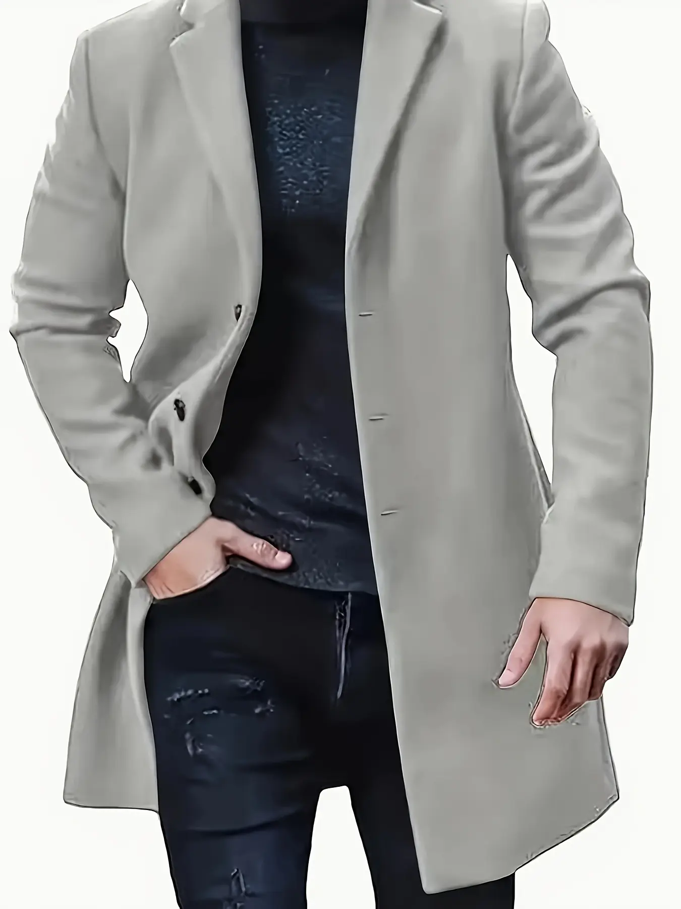 Autumn and winter new men's jackets, wool coats, mid-length wool outerwear, multi-color trench coats, single-breasted cardigans