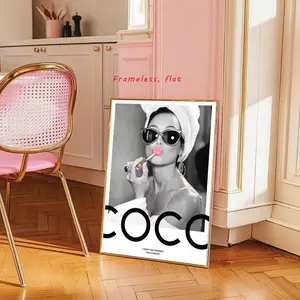 1 piece, Fashion Perfume Women's Supercar Poster, Luxury Black-and-White Paris Decorative Art, Modern Home Decor, Canvas Wall Art, Living Room Decorative Painting, Artistic Artwork, Frameless