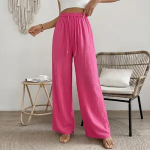 Women’s summer breathable, comfortable casual long pants — fashionable, versatile wide-leg, loose and elegant women’s trousers