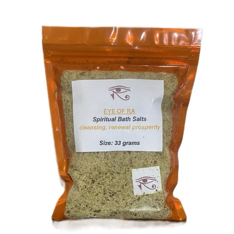 Eye of Ra Spiritual Herbal Bath Salts for Renewal Cleansings Prosperity Protection Comfort and Relaxation 33 Grams All Natural Body Care Blend Scented Cosmetic Skin Repair