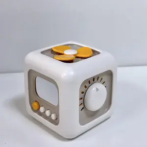 Six-sided Mechanism Box, Baby Switch Rotation Cube Fidget Toy for Hand Training, Busy Cube Montessori Toys with Drawer Twist Timer, No Battery Inluded
