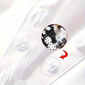 100 Pairs Plastic Nylon Anti-slip Invisible Button Buckles Haberdashery for DIY Sewing Supplies and Crafts - Casual Style No Power Supply Needed