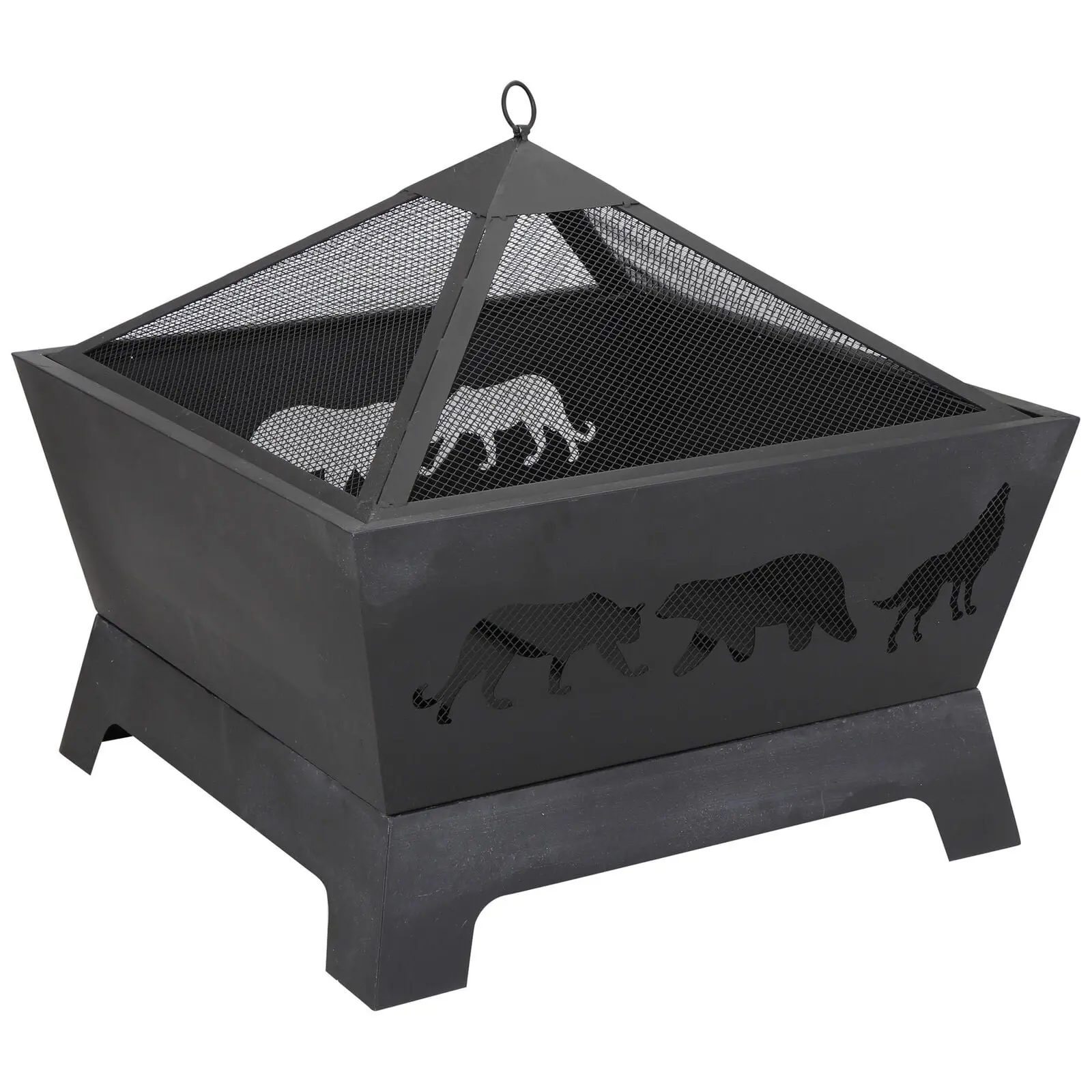 SUPERDEAL Outdoor Patio Barrone Fire Pit Stove with Brazier Fireplace