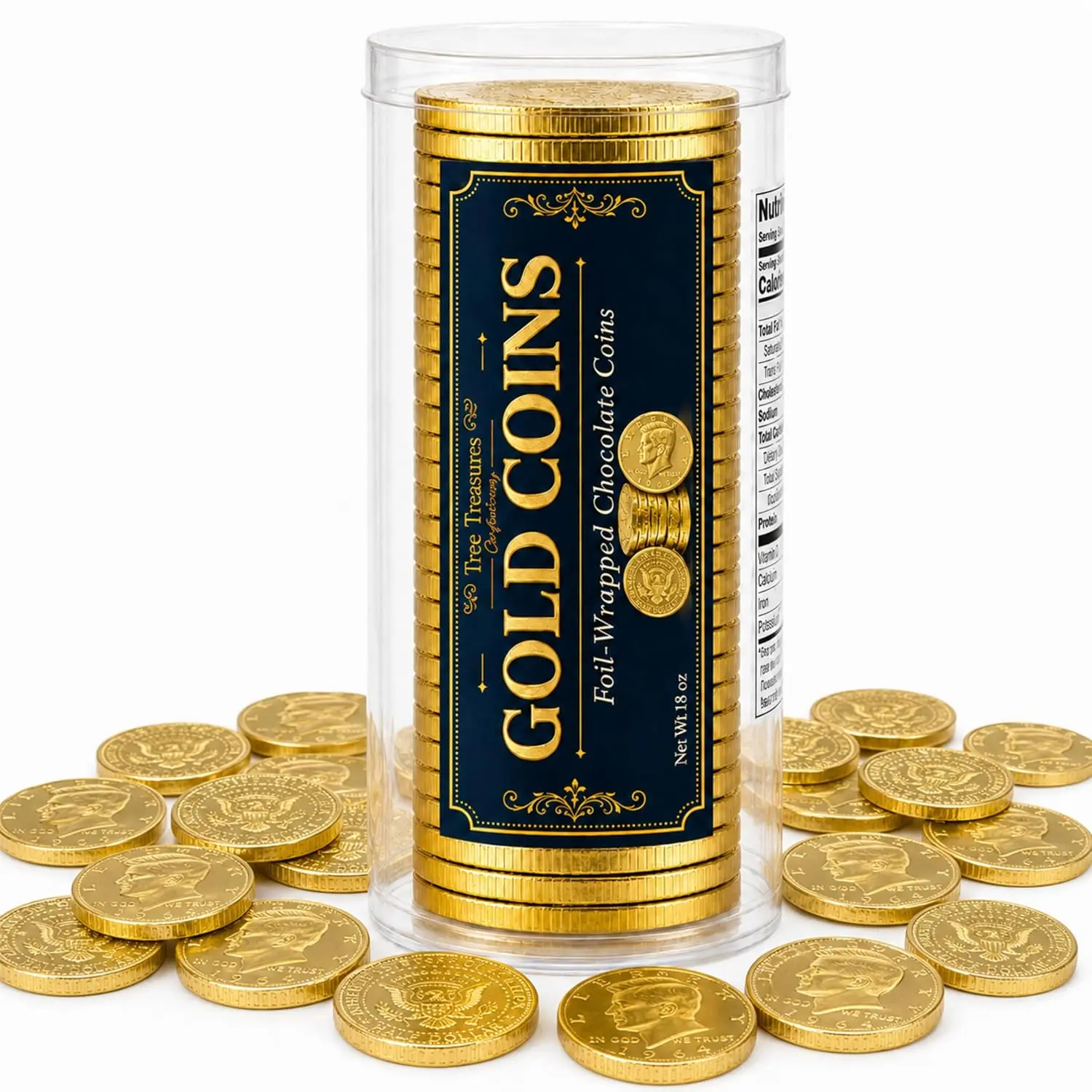 50ct Gold Foil Chocolate Coins Bulk – Gold Chocolate Coins for Pirate Party Favors, Candy Buffet, Treasure Hunt, Graduation & Wedding Gold Candy – 1.5" Foil Wrapped Chocolate Gold Coins