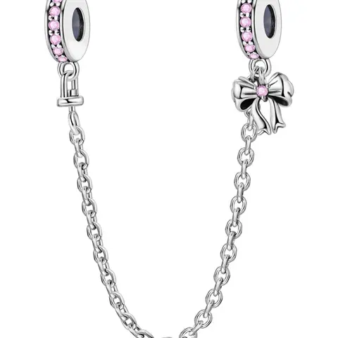 Bowknot Design Pendant Charm, Charm Bracelets, Rhinestone Decorated Chain Charm, Fashionable Jewelry Accessories for Women & Girls, Trendy Jewellery Accessories, Valentine's Day, Gift