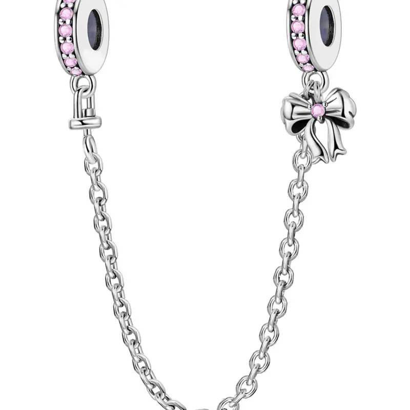 Bowknot Design Pendant Charm, Charm Bracelets, Rhinestone Decorated Chain Charm, Fashionable Jewelry Accessories for Women & Girls, Trendy Jewellery Accessories, Valentine's Day, Gift