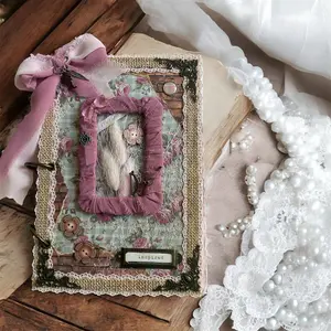 Rustic Rosebound Handmade Journal with Pink Pages
