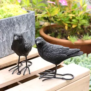 Realistic Crow Resin Crafts Set, Gothic Raven Statue, Outdoor Garden Decorations, Garden Sculptures And Decor, Perfect for Various Occasions, Durable Animal Figurines, Home Yard Ornaments