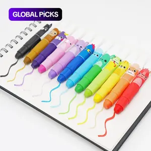 12-Color Cute Jumbo Crayons, 12pcs Non-Toxic Twistable Crayons with Clear Bag, Washable Silky Crayons for Coloring and Painting at School, Home and Office #GLOBAL PICKS