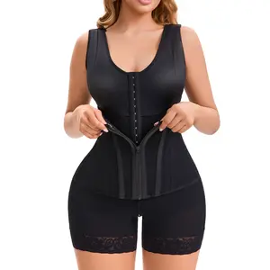 Fajas Colombianas Moldeadoras Overbust Shapewear for Women Tummy Control Full Body Shaper & Butt Lifter Post Surgery Compression Garment with Zipper