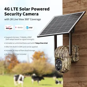 Solar 4G Security Camera | Wire-Free, Auto-Connects to Best Signal | 2K Full-Color Night Vision | AI Human-Only Detection