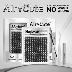 AiryCute Voluminous Lash Collection | MagicSoft, Bubble, Flaunt, Downy | Upgrade 2.0 Lashes With Ultra Dense, Waterproof, Long-Lasting Lashes | Beginner-Friendly DIY Lashes | Trendy & Must-Have Clusters