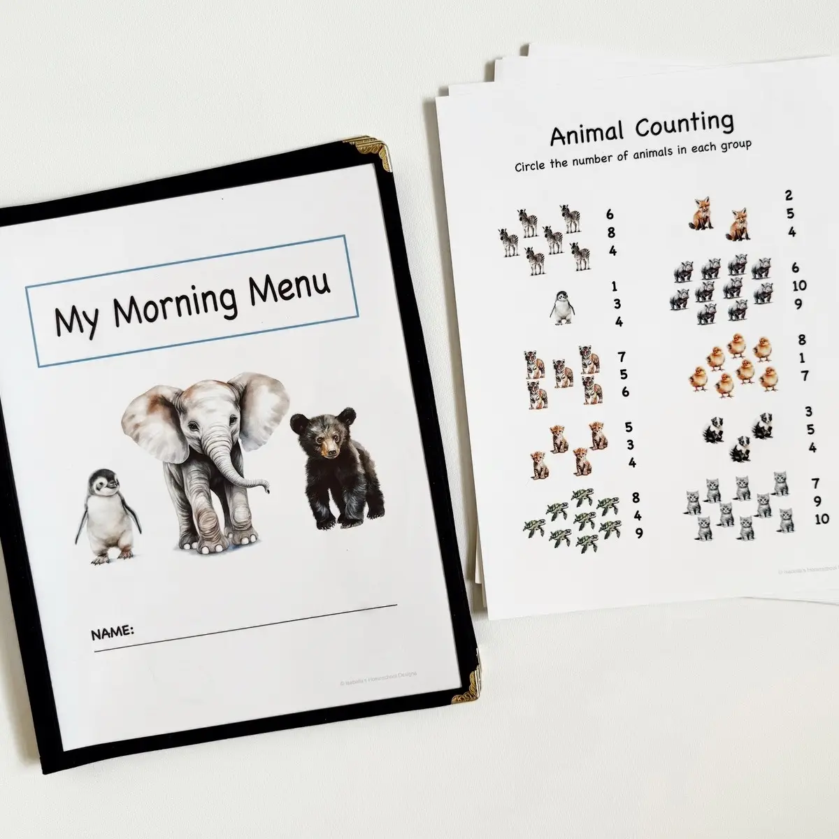 Personalized Preschool Morning Menu with 27 Activity Pages| Toddler Busy Book|Toddler Workbook|Homeschool Curriculum busy books for kids