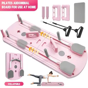 8-in-1 Multi-Mode Foldable PP Material Pilates Board with Resistance Bands, Compact Home Gym Ab Exercise Machine for Core Workouts, Pilates Board at Home