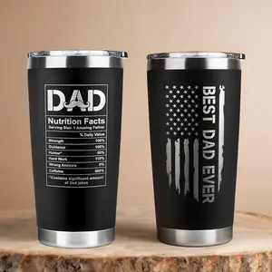 Birthday Gifts For Dad From Son Daughter- 20 Oz Navy Blue Travel Coffee Mug Tumbler Daddy Cup, Unique Best Dad Ever Funny Cool Useful Inspired Valentines Day For Man/Men, Fathers Day Presents For husband, new Dad Holiday Gift Sentimental Flask Drinkware